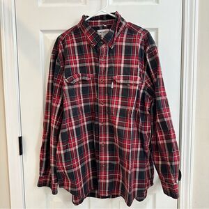 Men's Carhartt Relaxed Fit Plaid Long Sleeve Button Down Size 2XL